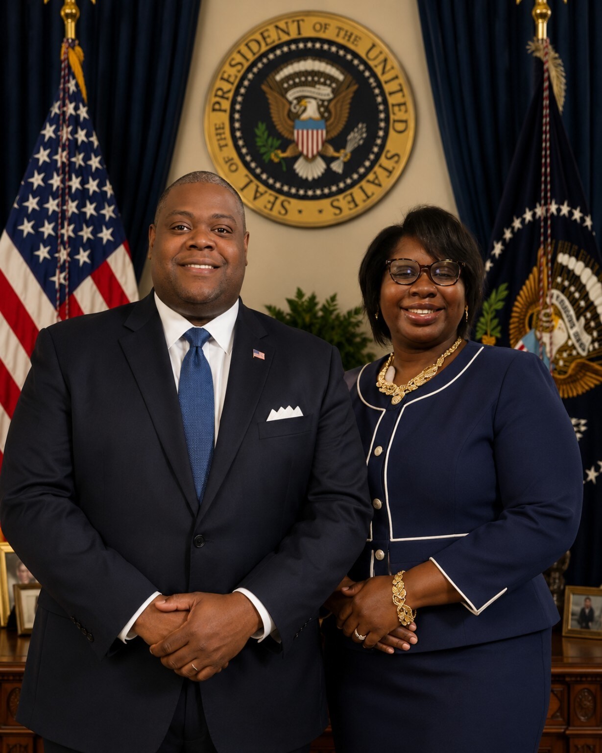 John and Markesha Badger in formal attire